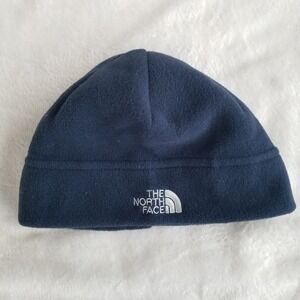 Vintage The North Face Hat Mens Blue Polartec Fleece Skully Beanie Winter USA